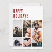 ミニマルモダンリスクリスマスファミリーフォトコラージュ シーズンカード (正面)