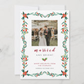 ミニマルモダンリススクリプトのクリスマス結婚した写真 シーズンカード (正面)