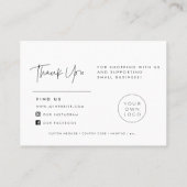 ミニマルモダンリストありがとうございましたパッケージ挿入カード 名刺 (裏面)