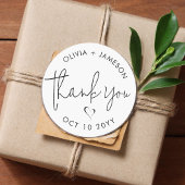 ミニマルモダンリストありがとうスクリプトハート結婚の ラウンドシール