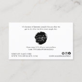 ミニマルモダンリストありがとうスクリプト小ブランディング 名刺 (裏面)