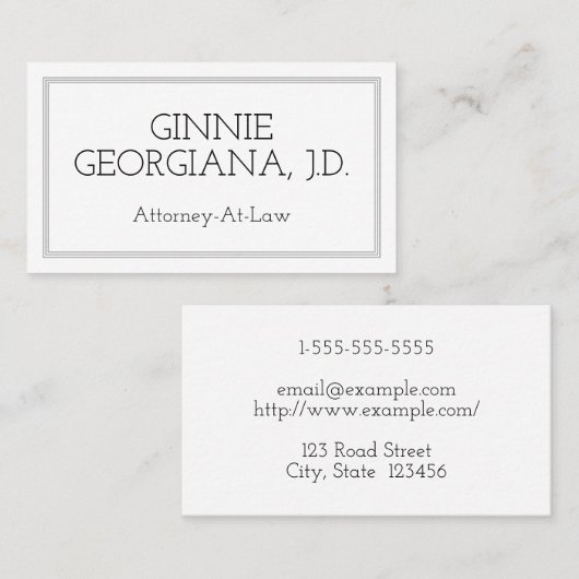 ミニマルモダンリストおよび弁護士の弁護士名刺 名刺 (正面/裏面)