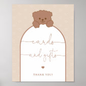 ミニマルモダンリストかわいいテディベアカードとギフト ポスター (正面)