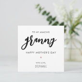 ミニマルモダンリストとナニー・グラニー・マザーズデー カード (スタンド正面)