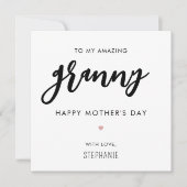 ミニマルモダンリストとナニー・グラニー・マザーズデー カード (正面)