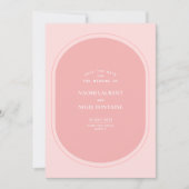 ミニマルモダンリストとピンク日付カードを保存 招待状 (正面)