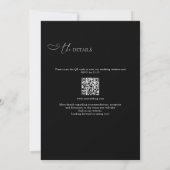 ミニマルモダンリストとブラックQRコード2結婚 in 1's 招待状 (裏面)