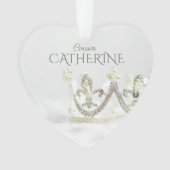 ミニマルモダンリストのいとこの家族のクリスマスの名前 オーナメント (正面)