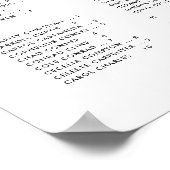 ミニマルモダンリストのアルファベット順の座席表 ポスター (角)