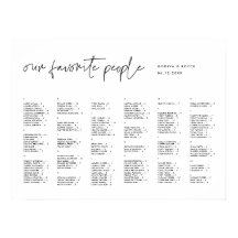 ミニマルモダンリストのアルファベット順の座席表