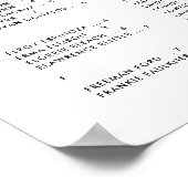 ミニマルモダンリストのアルファベット順の座席表 ポスター (角)