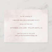 ミニマルモダンリストのエレガントな結婚式の日付を保存 インビテーションポストカード (裏面)