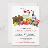 ミニマルモダンリストのクリスマスカクテルパーティー 招待状 (正面)
