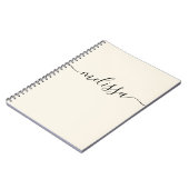 ミニマルモダンリストのクリーム署名スクリプト ノートブック (左側)