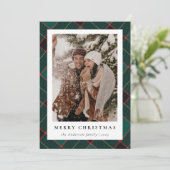 ミニマルモダンリストのグリーンクリスマスファミリー写真 シーズンカード (スタンド正面)