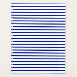 ミニマルモダンリストのコバルトブルー白ストライプ色パターン プランナー手帳