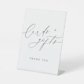 ミニマルモダンリストのシックなスクリプトカードとギフトサイン 台座サイン (正面)