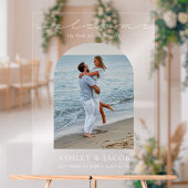 ミニマルモダンリストのスクリプト歓迎フォトフォ結婚ト アクリルサイン