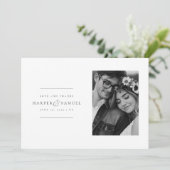 ミニマルモダンリストのスクリプ結婚ト写真 サンキューカード (スタンド正面)