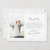 ミニマルモダンリストのスクリプ結婚ト写真 サンキューカード (裏面)