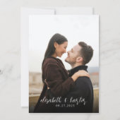 ミニマルモダンリストのスクリプ結婚ト写真 招待状 (裏面)