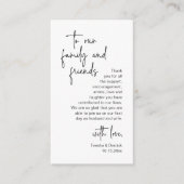ミニマルモダンリストのスクリプ結婚ト、's Thank You Enclos エンクロージャーカード (正面)