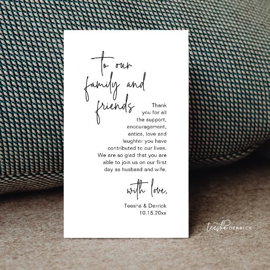 ミニマルモダンリストのスクリプ結婚ト、's Thank You Enclos エンクロージャーカード