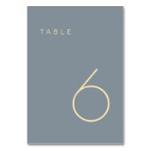 ミニマルモダンリストのダスティブルーと金ゴールドテーブル番号 テーブルナンバー (裏面)
