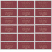 ミニマルモダンリストのダーク結婚レッドのゲストアドレス シール (正面)