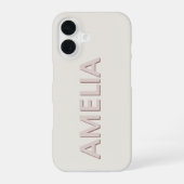 ミニマルモダンリストのニュートラルパーソナライズされた名 iPhone 16ケース (裏面)