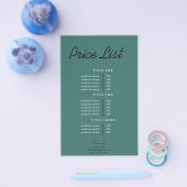 ミニマルモダンリストのビジネス価格表 チラシ (シングル)