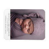 ミニマルモダンリストのフルフォト誕生のお知らせ マグネット (横)