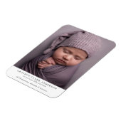 ミニマルモダンリストのフルフォト誕生のお知らせ マグネット (左側)