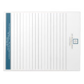 ミニマルモダンリストのブルー縁どロゴ事業 ノートパッド (正面)