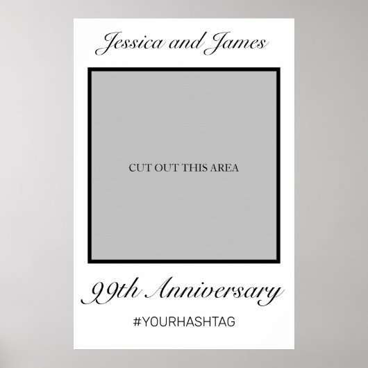 ミニマルモダンリストのホワイトアニバーサリーフォトプロップ ポスター (正面)