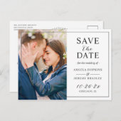 ミニマルモダンリストの予算の写真日付の保存 ポストカード (正面/裏面)