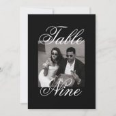 ミニマルモダンリストの写真の表結婚番号 招待状 (正面)