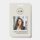 ミニマルモダンリストの写真名ロゴ バッジ (表面)