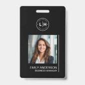 ミニマルモダンリストの写真黒名 バッジ (正面)
