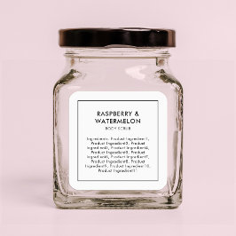 ミニマルモダンリストの原料ラベル スクエアシール