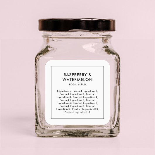 ミニマルモダンリストの原料ラベル スクエアシール