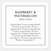 ミニマルモダンリストの原料ラベル スクエアシール (正面)