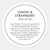 ミニマルモダンリストの原料ラベル ラウンドシール (正面)