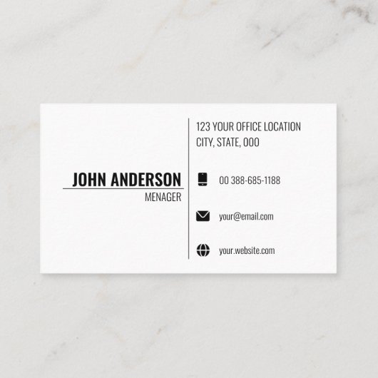 ミニマルモダンリストの名刺テンプレート 名刺 (裏面)