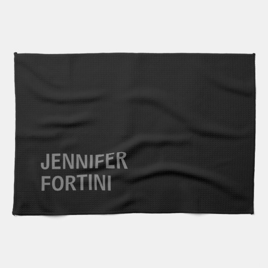 ミニマルモダンリストの名前をブラックグレーに追加 キッチンタオル (横)