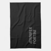 ミニマルモダンリストの名前をブラックグレーに追加 キッチンタオル (縦)