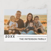 ミニマルモダンリストの家族名写真 シーズンポストカード (正面)
