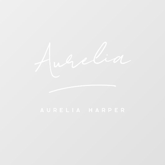 ミニマルモダンリストの小規模企業の署名名 ウィンドウサイン (シート)