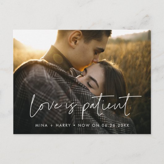 ミニマルモダンリストの愛は患者の更新 ポストカード (正面)