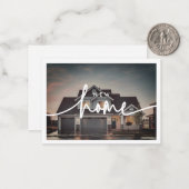ミニマルモダンリストの新しいホームスクリプトフォト ノートカード (正面/裏面インサイチュ)